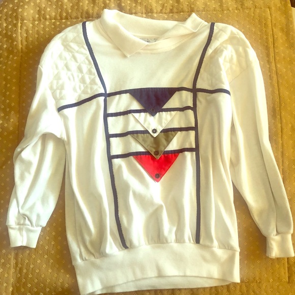 Vintage Tops - Awesome Vintage Collared Sweatshirt